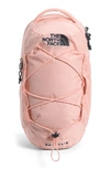 The North Face Borealis Water Repellent Sling Backpack In Evening Sand Pink/grey