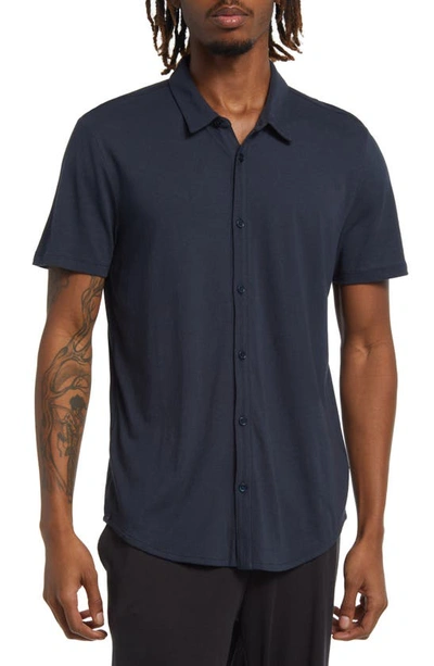 Barefoot Dreams Men's Malibu Collection Cotton Short-sleeve Polo Shirt In Indigo
