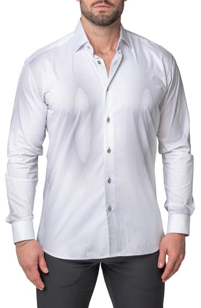 Maceoo Fibonacci Singularity Contemporary Fit Button-up Shirt In White