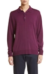 John Smedley Cotswold Wool Polo Sweater In Purple