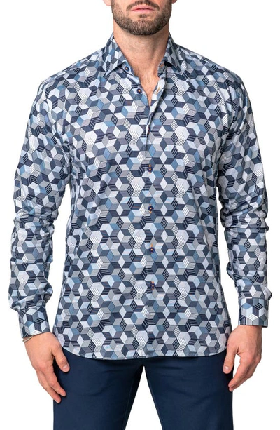 Maceoo Fibonacci Future Cotton Button-up Shirt In Grey