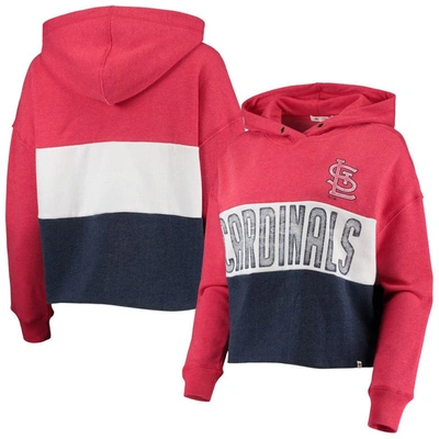 47 ' Heathered Red/heathered Navy St. Louis Cardinals Lizzy Cropped Pullover Hoodie In Heather Red