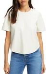 Good American Crop Faux Leather Tee In Bone001