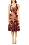 Dress The Population Audrey Dress In Burgundy
