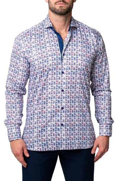 Maceoo Einstein Spif Blue Button-up Shirt