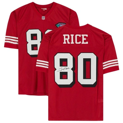 Fanatics Authentic Jerry Rice San Francisco 49ers Autographed Red Mitchell & Ness Authentic Jersey