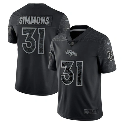 Nike Justin Simmons Black Denver Broncos Rflctv Limited Jersey In Black