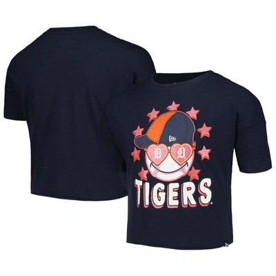 New Era Kids' Girls Youth  Navy Detroit Tigers Team Half Sleeve T-shirt