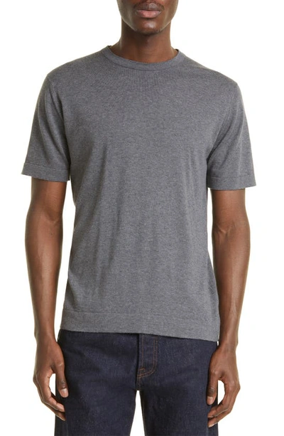 John Smedley Lorca Crewneck T-shirt In Charcoal