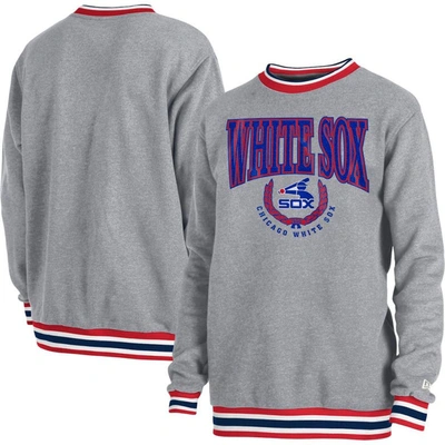 New Era Heather Grey Chicago White Sox Throwback Classic Pullover Sweatshirt