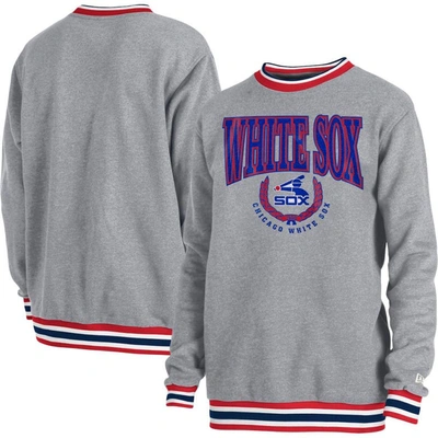 New Era Heather Gray Chicago White Sox Throwback Classic Pullover Sweatshirt