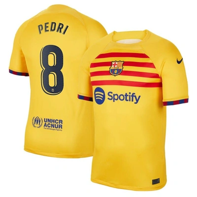 Nike Pedri Yellow Barcelona 2022/23 Fourth Breathe Stadium Replica Player Jersey