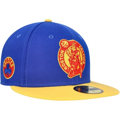 New Era Blue Boston Celtics Side Patch 59fifty Fitted Hat