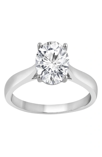 Badgley Mischka 14k White Gold Lab Grown Oval Solitaire Diamond Ring In White Gold.00ctw