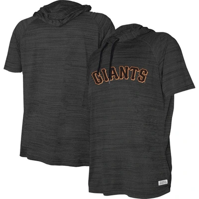 Stitches Kids' Youth  Heather Black San Francisco Giants Raglan Short Sleeve Pullover Hoodie