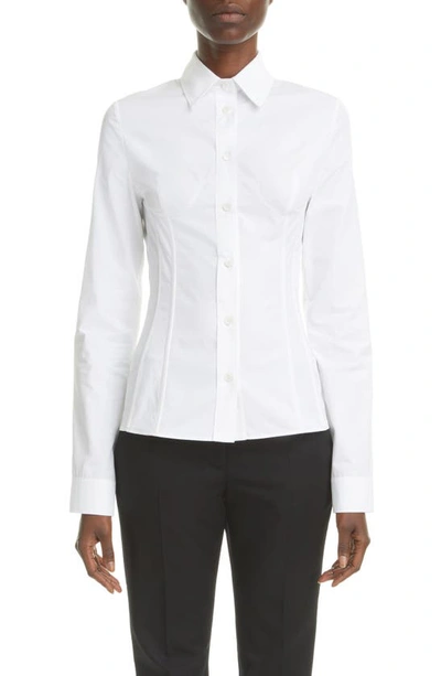 Givenchy Tailored Organic Cotton Poplin Button-up Shirt In White