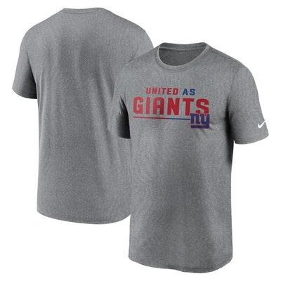 Nike Heather Gray New York Giants Legend Team Shoutout Performance T-shirt