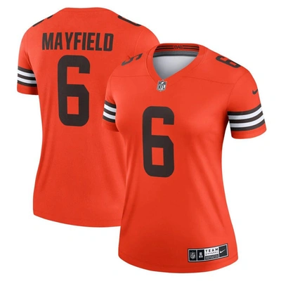 Nike Baker Mayfield Orange Cleveland Browns Inverted Legend Jersey