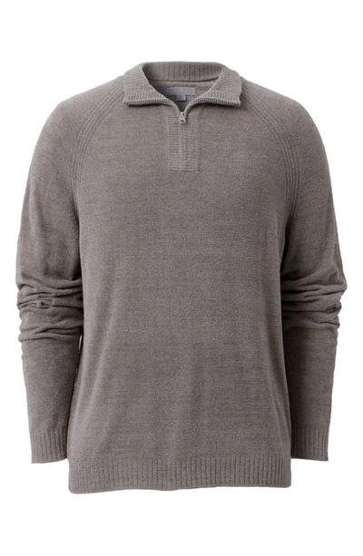Barefoot Dreams Men's Cozychic Ultra Lite Half-zip Sweater In Nickle