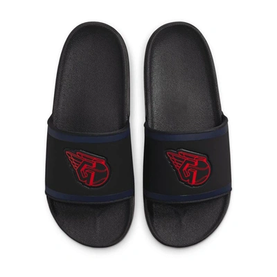 Nike Cleveland Guardians Off-court Wordmark Slide Sandals In Black