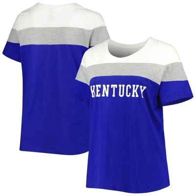 Profile Royal Kentucky Wildcats Split Body T-shirt In White,royal