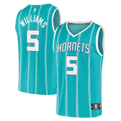 Fanatics Kids' Youth  Branded Mark Williams Teal Charlotte Hornets 2022 Nba Draft First Round Pick Fast Bre