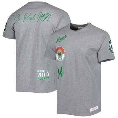 Mitchell & Ness Men's  Heather Gray Minnesota Wild City Collection T-shirt