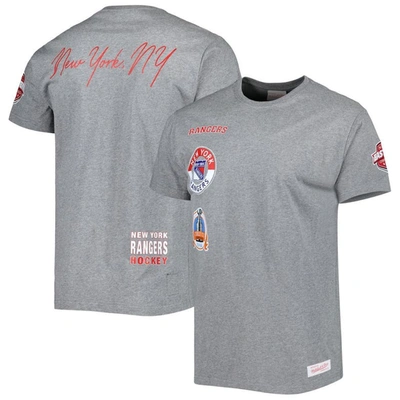 Mitchell & Ness Men's  Heather Gray New York Rangers City Collection T-shirt