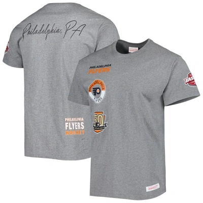 Mitchell & Ness Men's  Heather Gray Philadelphia Flyers City Collection T-shirt