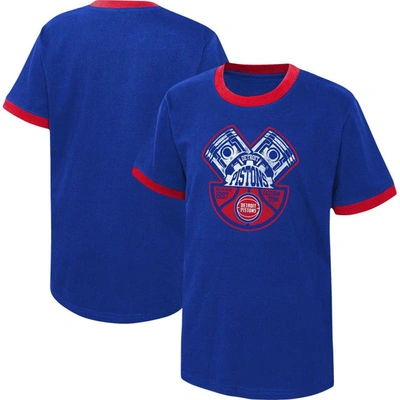 Outerstuff Kids' Youth Blue Detroit Pistons Hoop City Hometown Ringer T-shirt