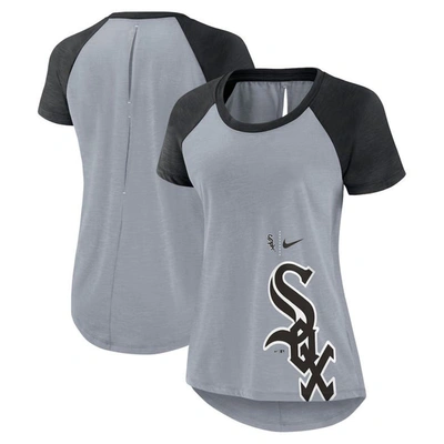 Nike Heather Gray Chicago White Sox Summer Breeze Raglan Fashion T-shirt