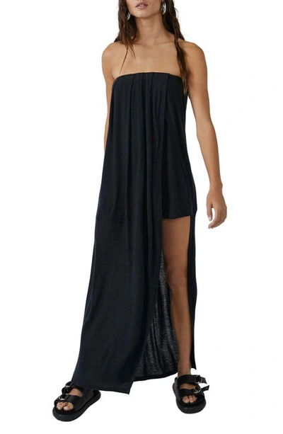 Free People Summer Fling Maxi Romper In Washed Black