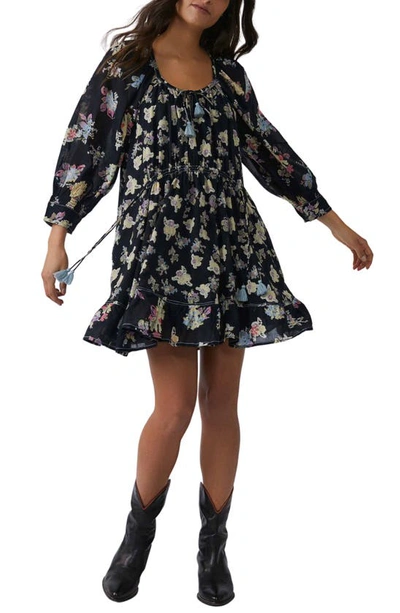 Free People Camella Floral Print Minidress In Black Combo