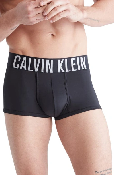 Calvin Klein Assorted 3-pack Intense Power Micro Low Rise Trunks In Black W/ Fiesta, Creamy White, Midnight Blue Logo