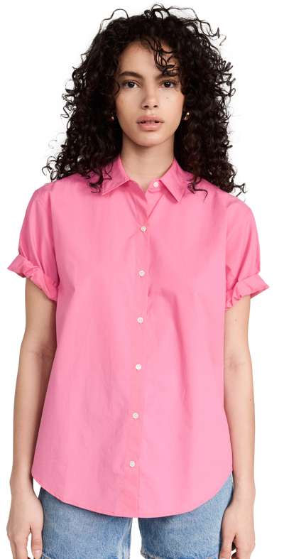 Rails Jojo Rolled Sleeve Cotton Blend Button-up Shirt In Pink