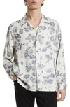 John Varvatos Charlie Floral Button-up Camp Shirt In White