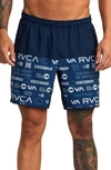 Rvca Yogger Stretch Athletic Shorts In Blue