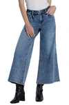 Hint Of Blu Mercy High Waist Crop Wide Leg Jeans In Sure Blue