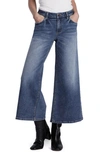 Hint Of Blu Mercy High Waist Crop Wide Leg Jeans In Art Blue