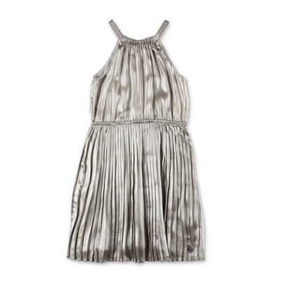 Michael Kors Kids' Silver Techno Fabric Girl  Dress In Argento