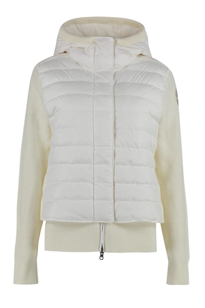Parajumpers Nina Knit Jacket With Padded Panels In Panna