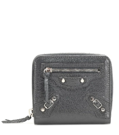 Balenciaga Classic Mini Leather Wallet In Black