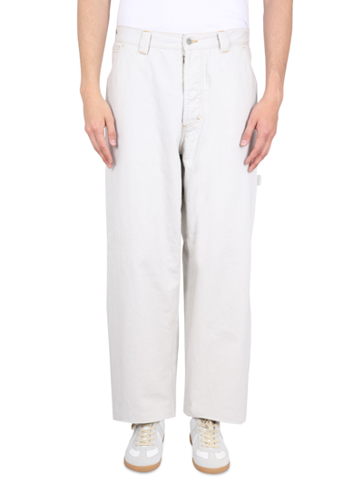 Maison Margiela Cotton Denim Trousers In White