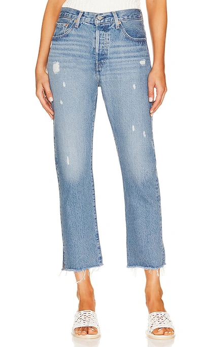 Levi's Blue 501 Crop Jeans In Face It