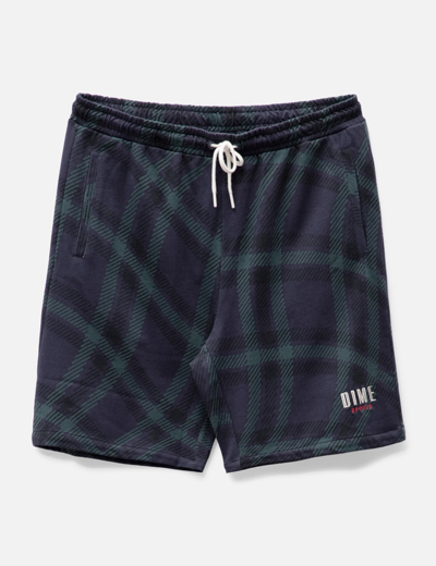 Dime Navy Plaid Shorts In Blue