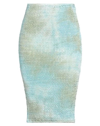 Off-white Smocked Tie-dye Midi Skirt In Light Blue