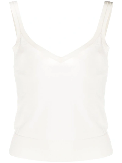 P.a.r.o.s.h V-neck Wool Tank Top In Neutrals