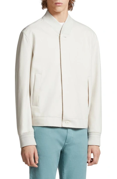 Zegna Button-down Fastening Bomber Jacket In White