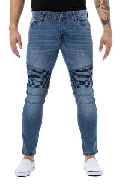 X-ray Classic Moto Jeans In Medium Stone