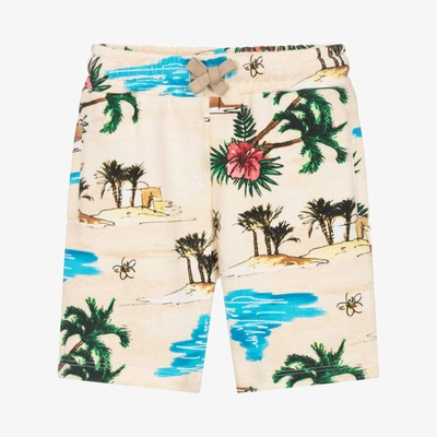 Guess Kids' Boys Beige Cotton Logo Shorts